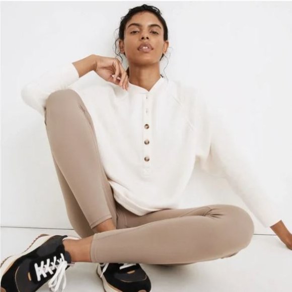 Madewell Tops - Madewell • MWL Lighthouse Ivory Betterterry Henley Sweatshirt Size Large